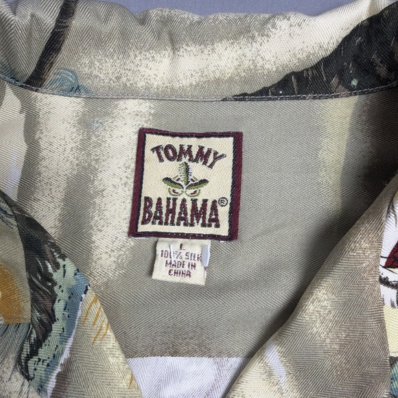 Tommy Bahama Mens Button-Up Short Sleeve Silk Hawaiian Sailboat Colorful Shirt L - Picture 11 of 15